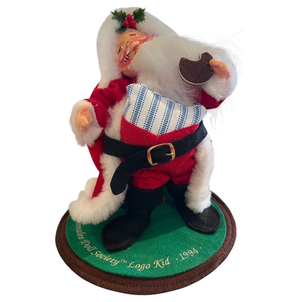Annalee 1994 Santa Logo Kid Doll Annalee Doll Society Christmas 12”